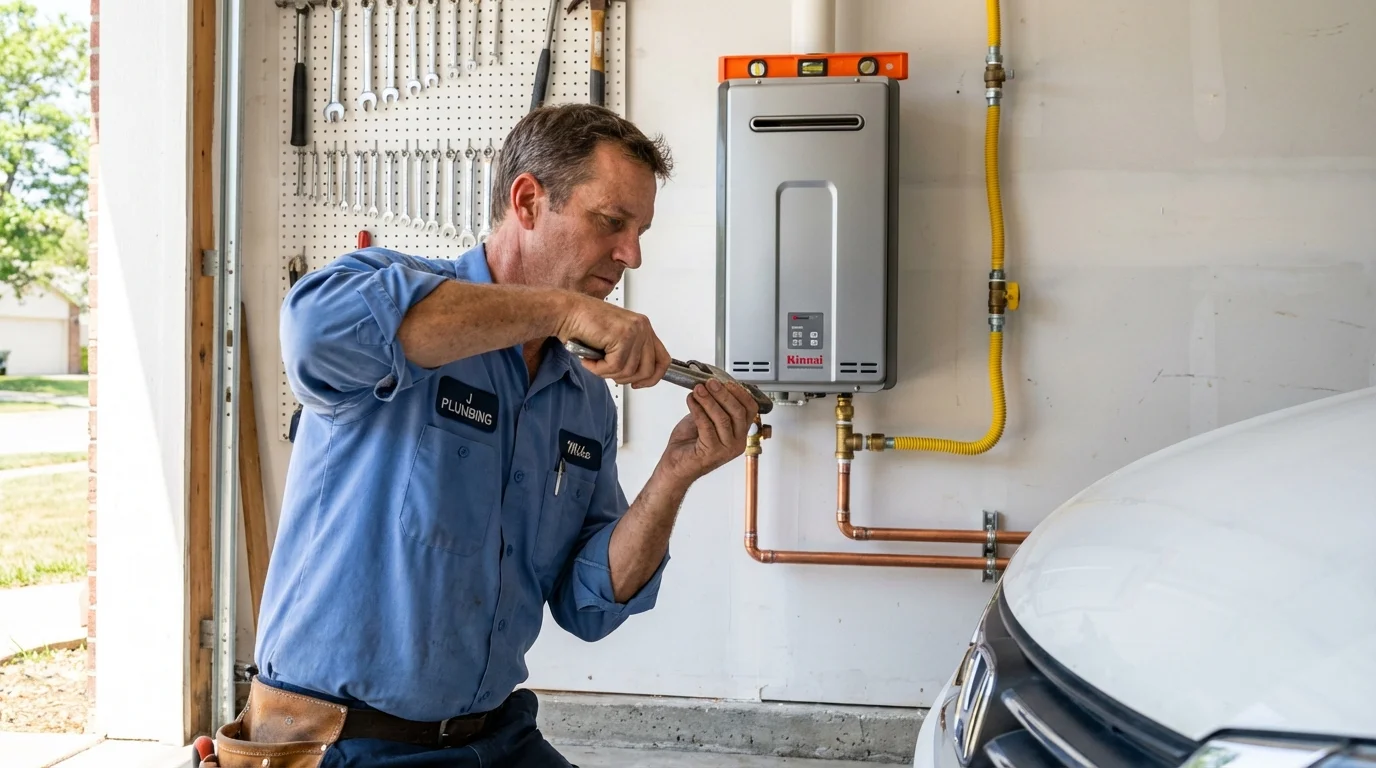 Tankless water heater installation by a Johns Plumbing LLC plumber in Gilbert